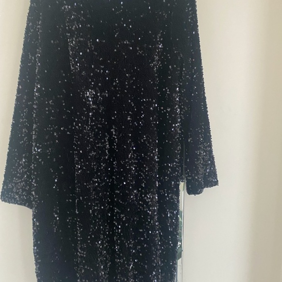 Brand New with tag black sequence dress with satin bow size 2Xl - Picture 4 of 4